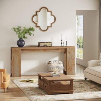 70.9-Inch Extra Long Console Table, Farmhouse Wood Sofa Table Behind Couch, Narrow Entryway Accent Table