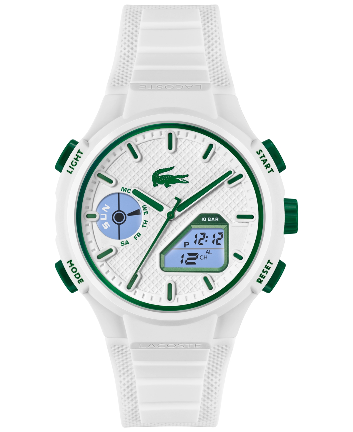 Lacoste Lc33 Silicone Strap Watch, 45mm In White