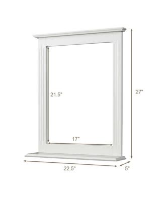 Wall-Mounted Multipurpose Vanity Mirror with Shelf-Gray