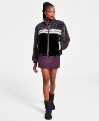 UGG® UGG Women's Marlene Sherpa Fleece Heritage Braid Jacket - Macy's