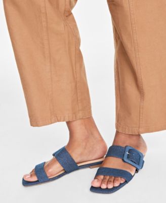Women's Paulina Buckled Two-Band Flat Sandals, Created for Macy's