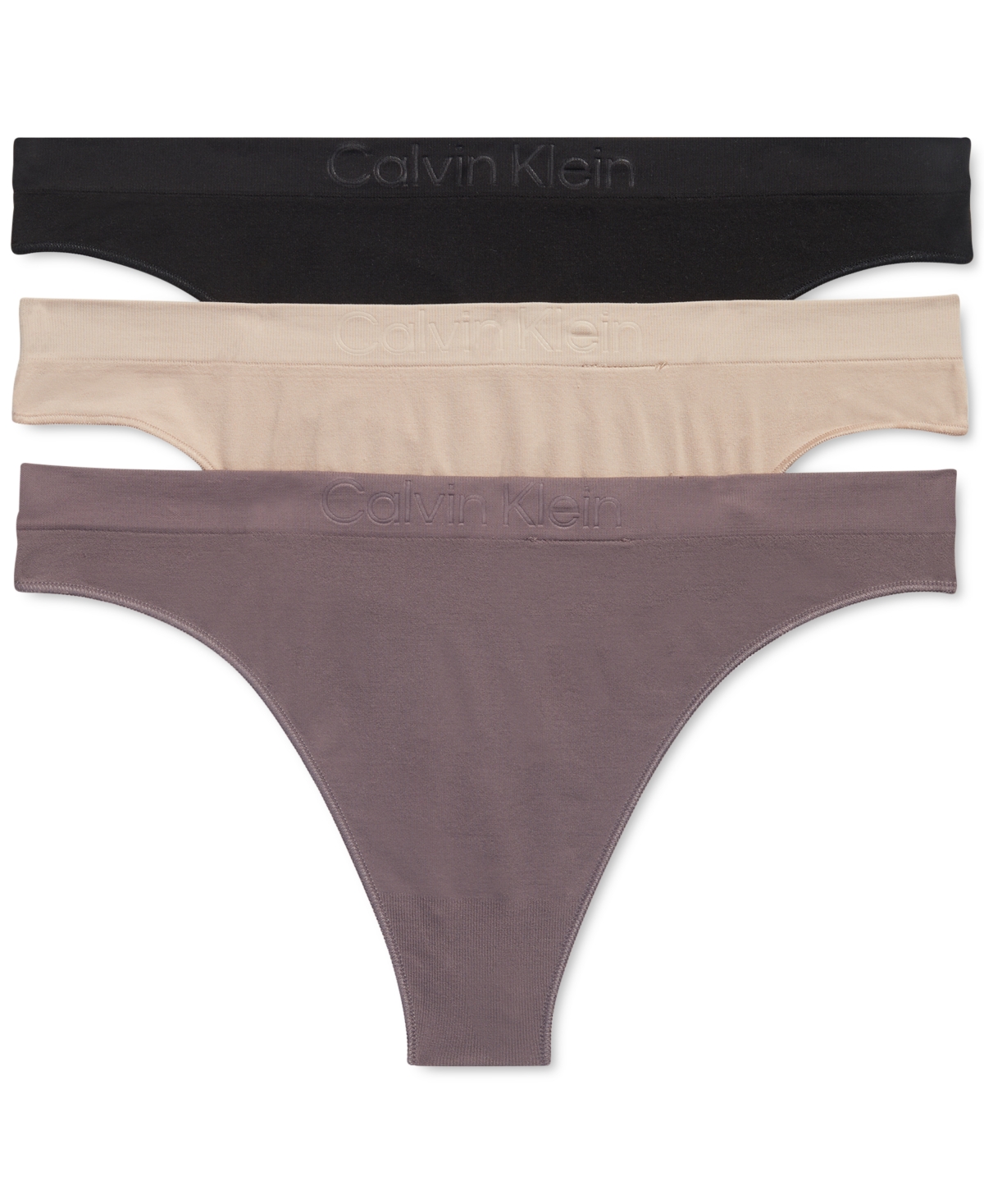 Shop Calvin Klein Women's Bonded Flex Mid-rise Thong 3 Pack Qd5211 In Cedar,black,sparrow