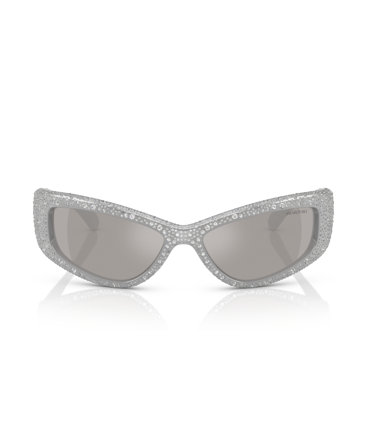 Swarovski Crystal-embellished Rectangle Sunglasses In Light Gray