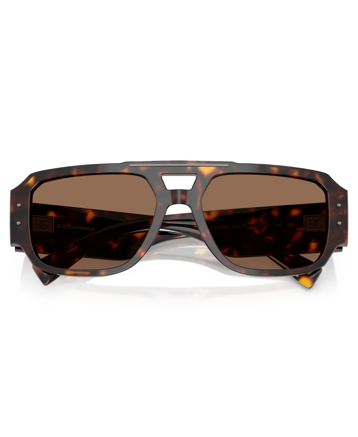 Dolce & Gabbana Tortoiseshell-pattern Logo-plaque Sunglasses In Brown