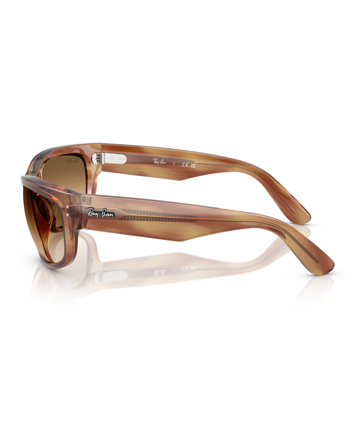 Shop Ray Ban Unisex Heart Mega Balorama Sunglasses, Rb2289 In Striped Brown