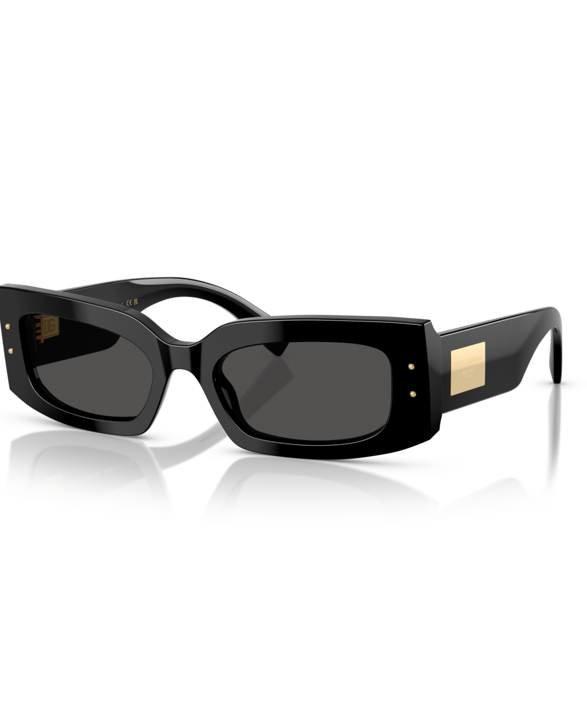 Dolce & Gabbana Acetate Rectangular Sunglasses In Black
