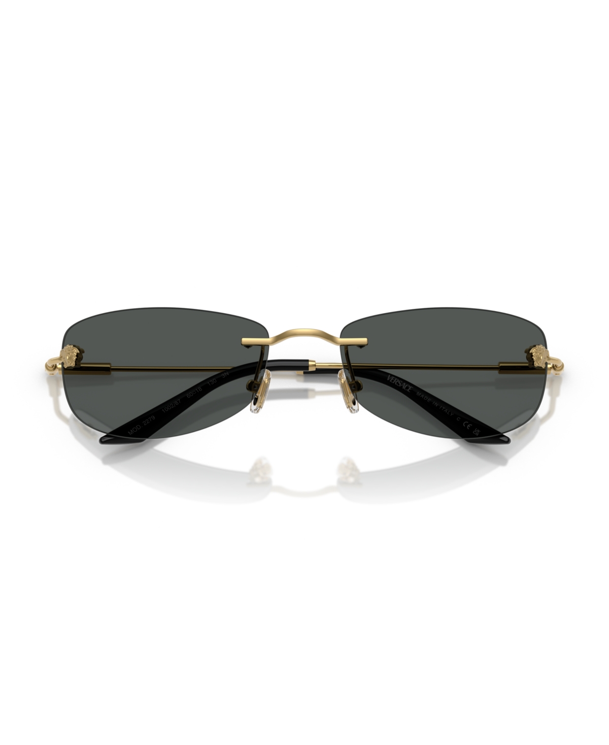 Versace Rectangle-frame Sunglasses In Gold