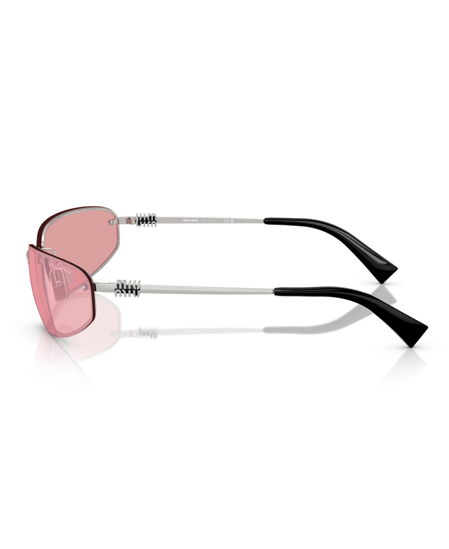 Женские солнцезащитные очки MIU MIU Sunglasses MU A50S, цвет: Розовый / Серебряный — фото 3