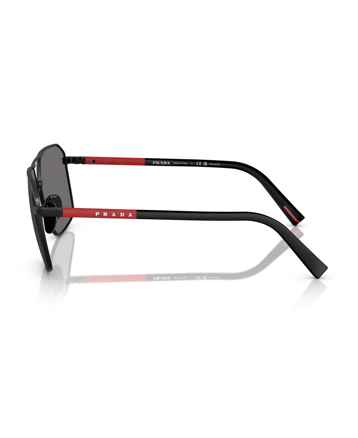 Prada Linea Rossa Ps A50s 1bo02g Nero Polarized Sunglasses In Matte Black