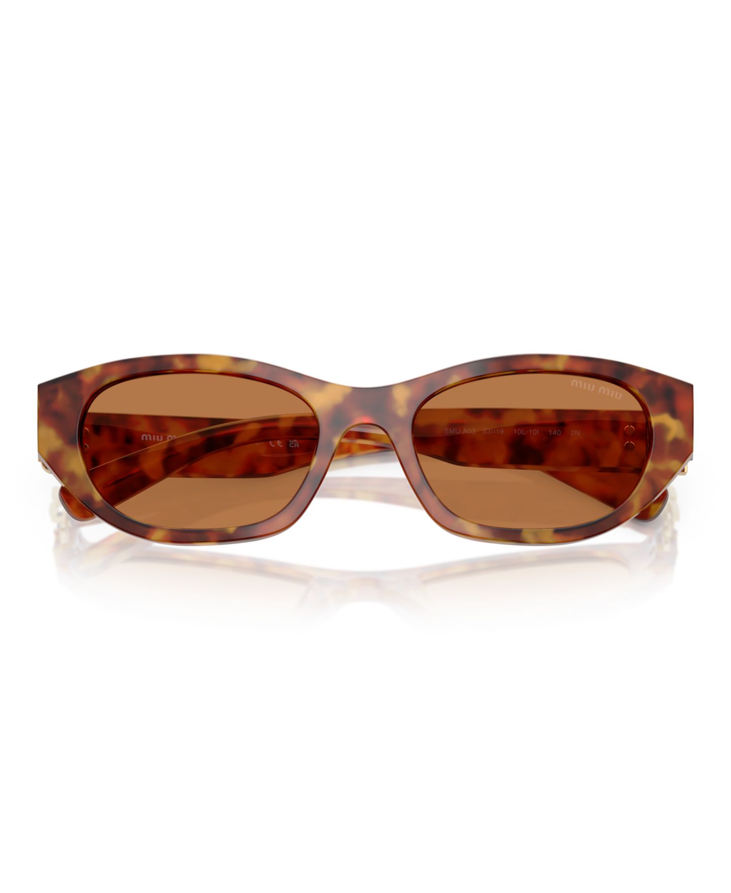 Женские солнцезащитные очки MIU MIU Sunglasses MU A03S, цвет: Чёрный — фото 7
