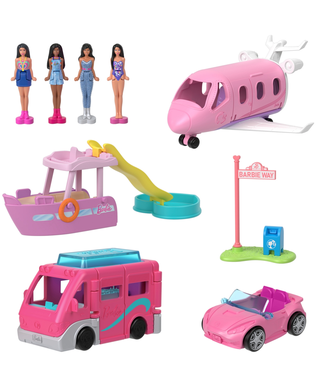 BARBIE MINI BARBIELAND 4-PACK DOLL VEHICLE SET 