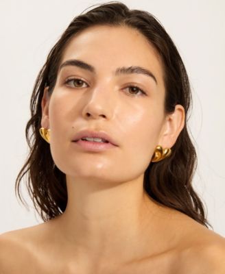 Tarnish Resistant Oversized Puffy Heart Earrings