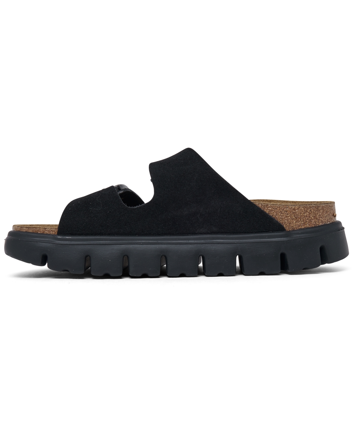 Shop Birkenstock Papillio By  Women's Arizona Chunky Suede Leather Platform Sandals From Finish Line In Black