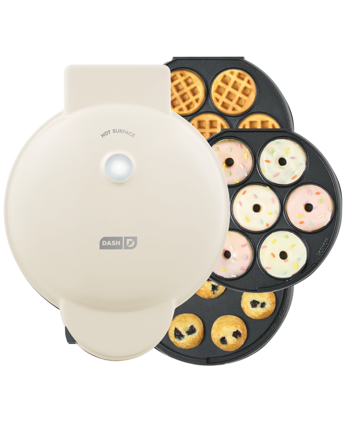 DASH MULTIMAKER TREAT MAKER SYSTEM WITH REMOVEABLE: MINI CUPCAKE, DONUT, & WAFFLE BITE 