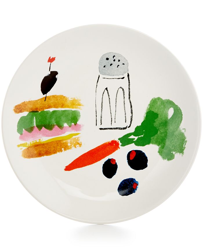 Kate Spade new york all in Good Taste Illustrated Coupe Sandwich Accent  Plate & Reviews - Dinnerware - Dining - Macy's