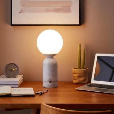 Mila Tall 15" Dimmable LED Table Lamp with Marble Base