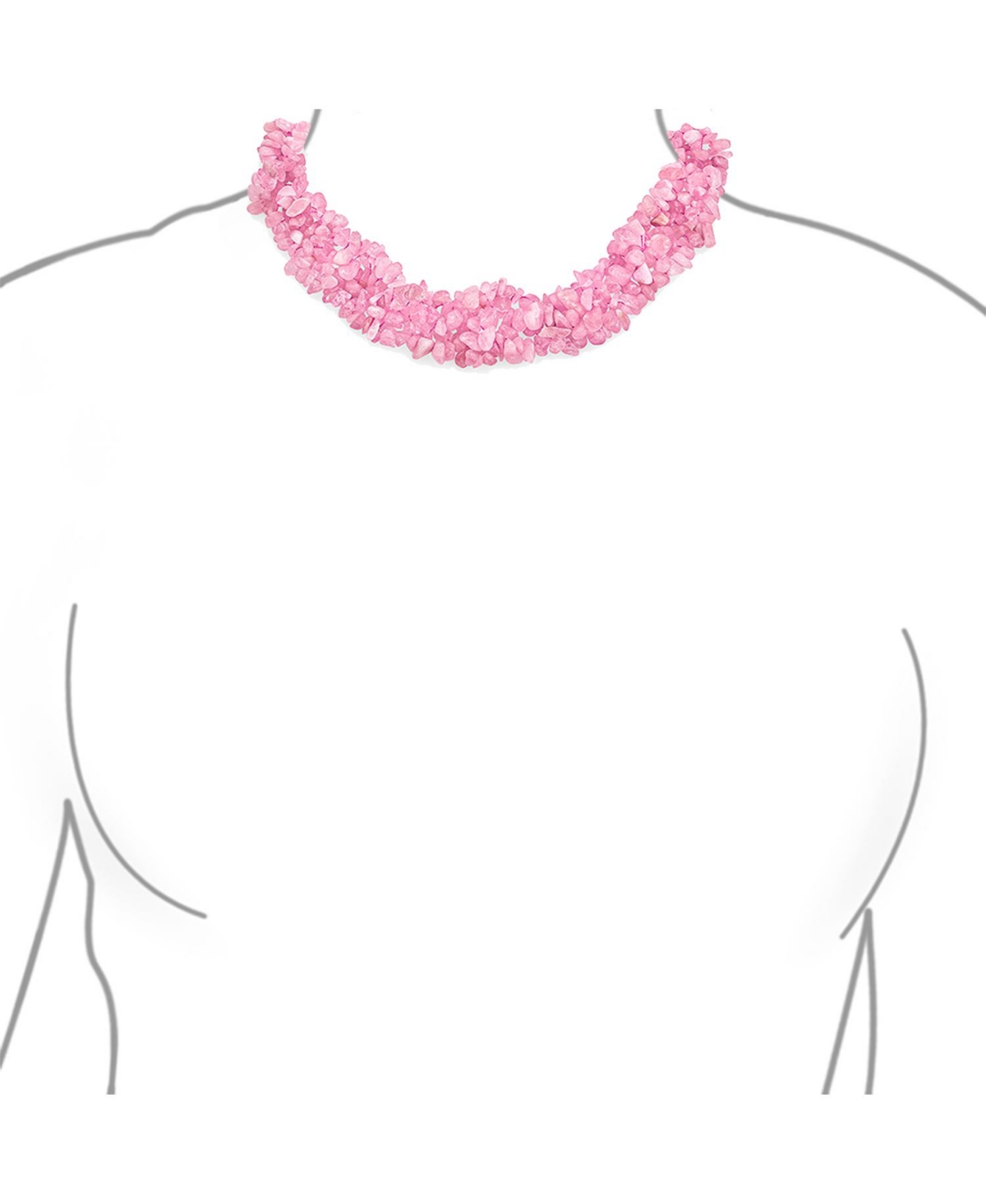 Bling Jewelry Big Chunky Chips Cluster Multi Strand Statement Bib Collar Necklace For Women