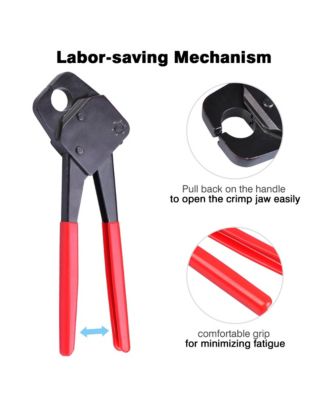 1/2" 3/4" PEX Crimper Copper Ring Crimping Tool Kit with Go/no Go Gauge 2 Pack