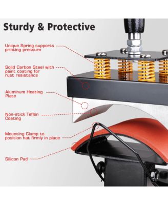 5 1/2" x 3" Digital Hat Cap Heat Press Machine Sublimation Transfer Steel Frame Swing Away