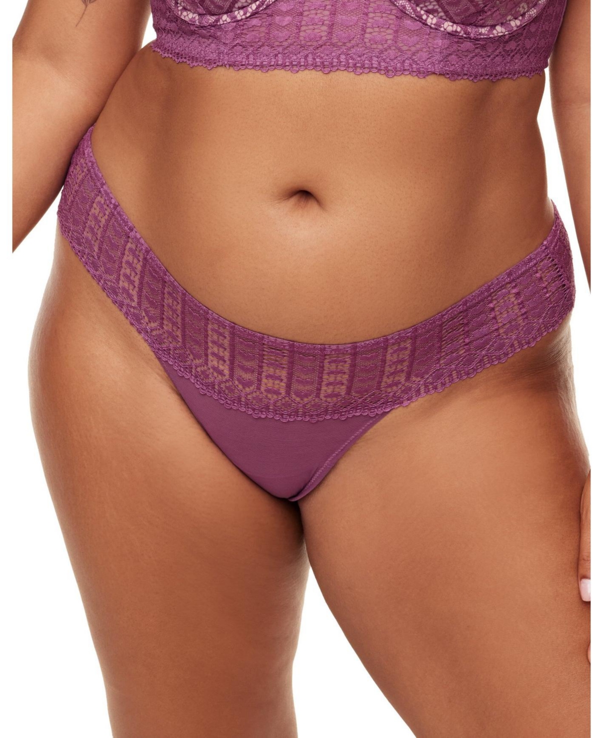 Plus Size Nymphadora Bikini Panty - Dark purple