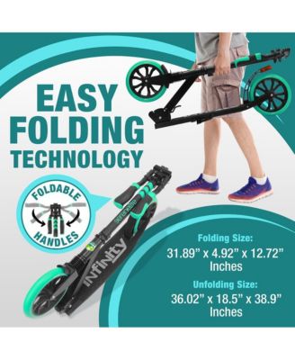 Kick Scooter Adult Teenagers Kids- 2 Wheel Kids Scooter with Adjustable T-Bar Handlebar - Alloy Anti-Slip Deck - Portable Folding Scooters for Kids with Carrying Strap - Leopard