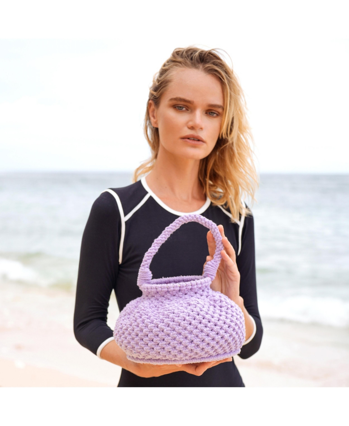 Purple Naga Macrame Bucket Bag
