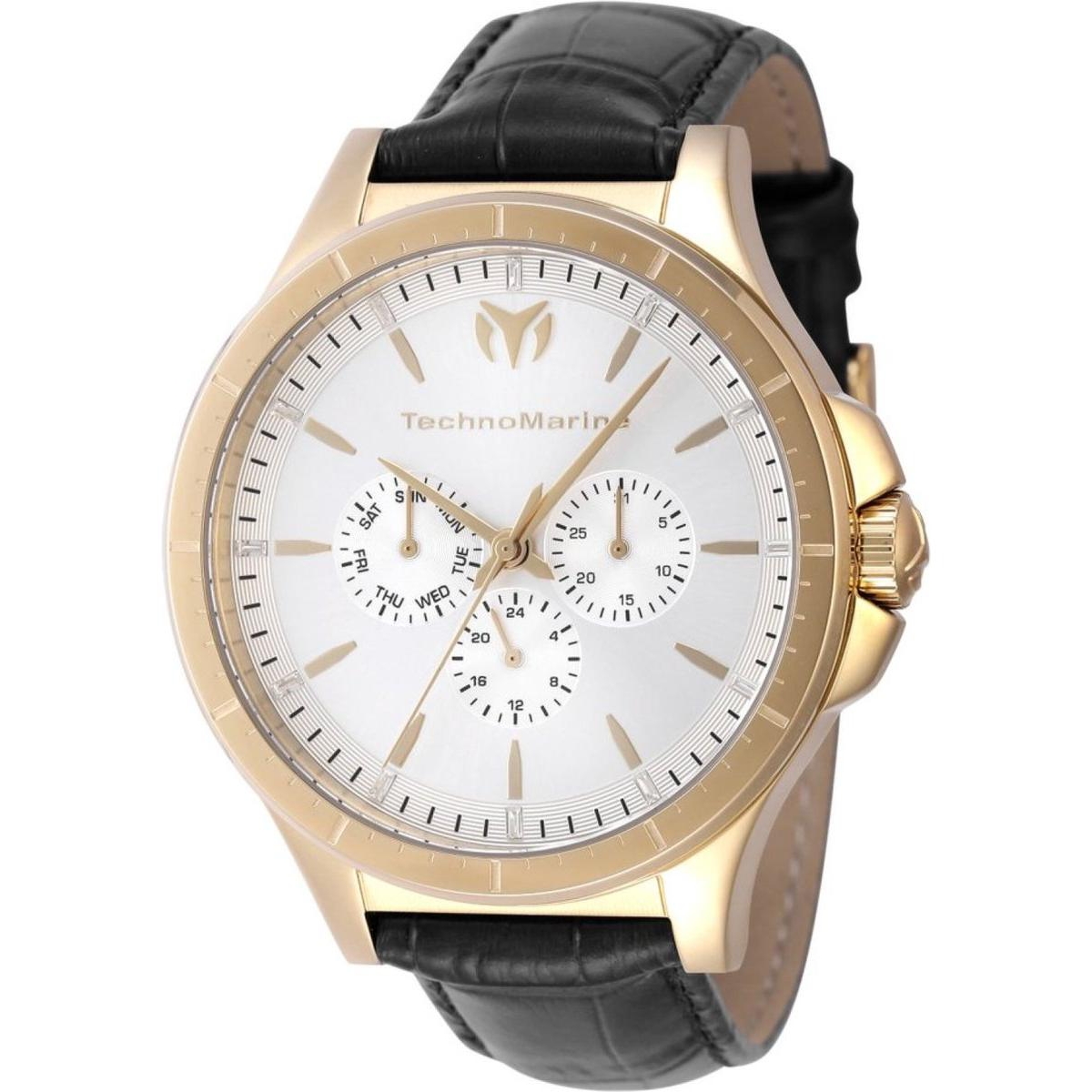 Men's Tm-822028 MoonSun Quartz Chronograph Silver Dial Watch - Black