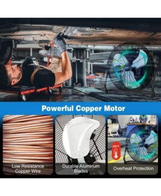 3-Speed High Velocity Floor Fan with Adjustable Tilt Angle and Handle