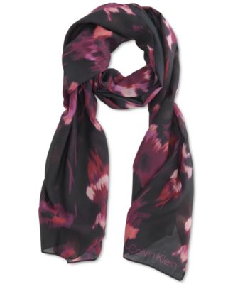 Calvin Klein - Abstract Floral Chiffon Scarf