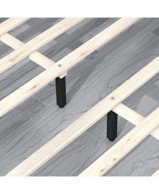 Queen Size Velvet Platform Bed with Button Tufted and Nailhead Trim Headboard