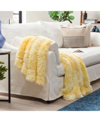 Premium Soft, Fuzzy Solid Faux Long Fur Blanket, Throw