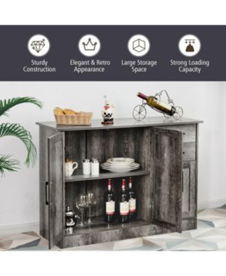 Buffet Storage Cabinet with 2-Door Cabinet and 2 Drawers