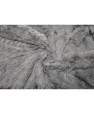 Premium Solid Faux Long Fur Throw Blanket - Soft, Fuzzy Throw Blanket - For Bed or Couch - 60" x 70" - Aubergine