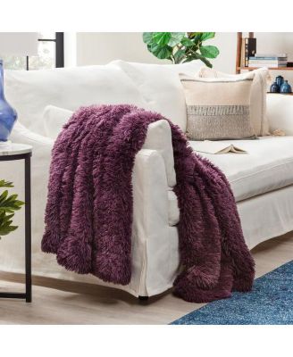 Premium Soft, Fuzzy Solid Faux Long Fur Blanket, Throw
