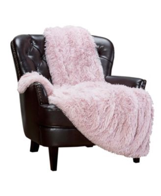 Premium Solid Faux Long Fur Throw Blanket - Soft, Fuzzy Throw Blanket - For Bed or Couch - 60" x 70" - Aubergine