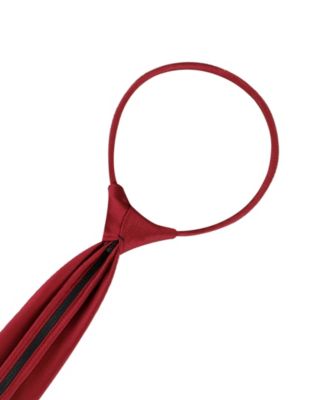 Boys Broome Satin Solid Pre-Tied Zipper Necktie