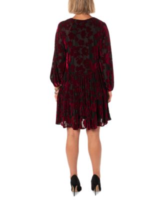 Taylor Petite Ice Velvet Burnout Dress