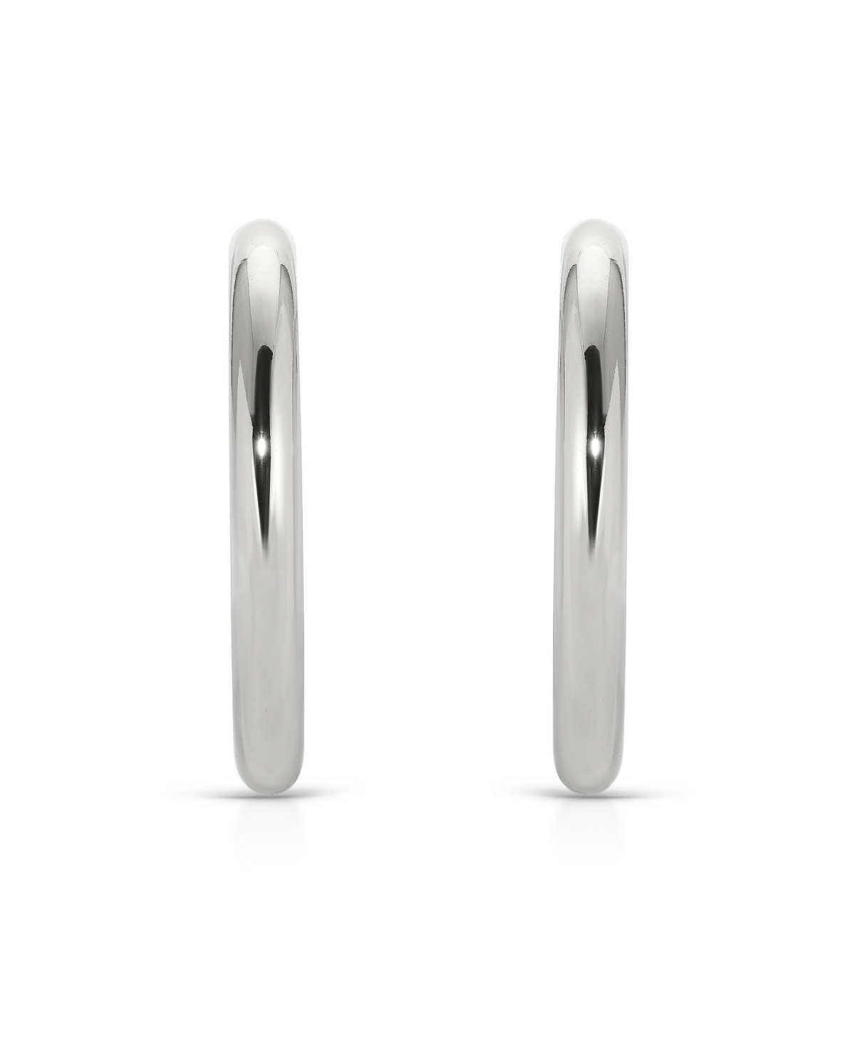 Ettika Large Thick Classic Hoops In Rhodium