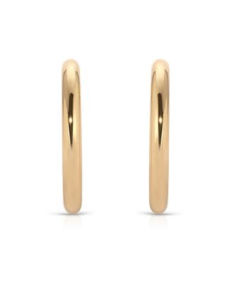 18k Gold Plated Large Thick Classic Hoop Earrings