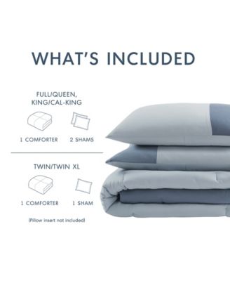 Miro Soft Washed Color Block 3-Pc. Comforter Set, Full/Queen