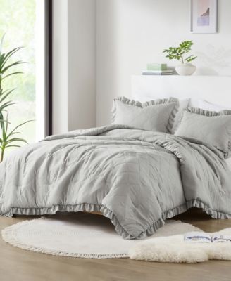 Phoebe Diamond Quilted Ruffle Edge 2-Pc. Comforter Set, Twin/Twin XL