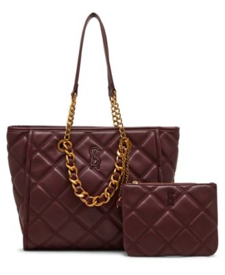 Steve Madden Katt Faux Leather Quilted Tote with Pouch Macy s