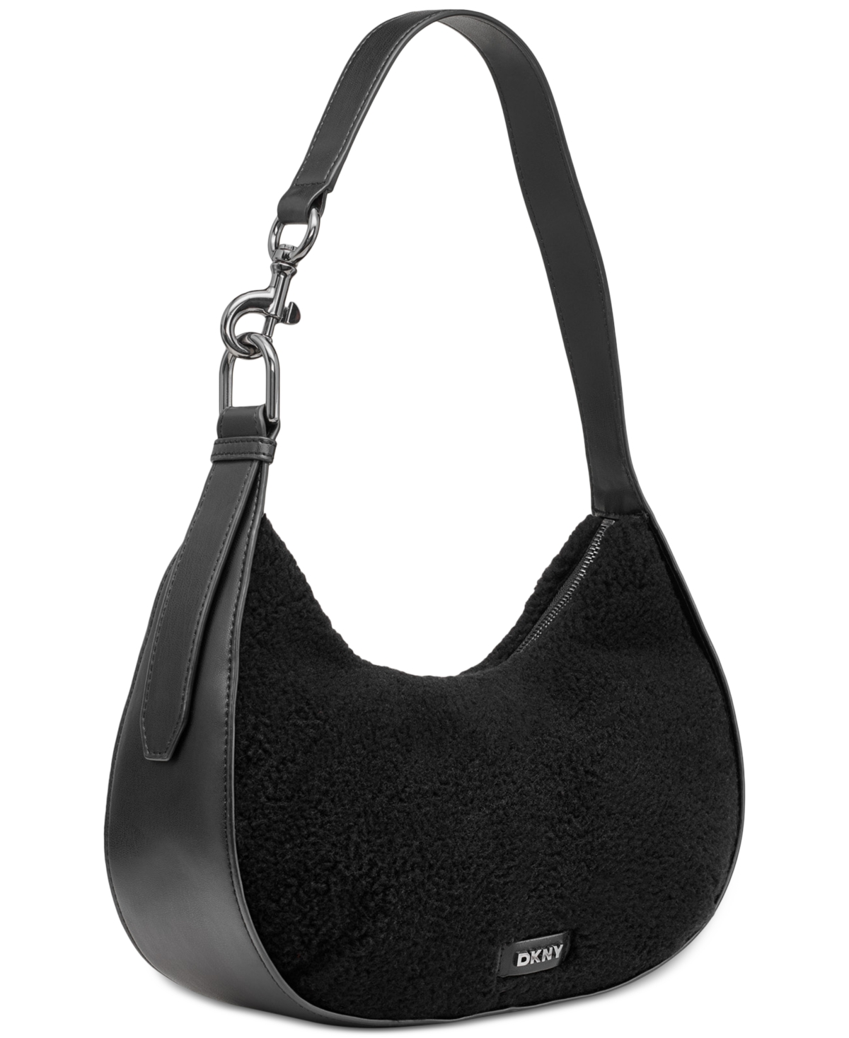 Dkny Thyme Medium Sherpa Hobo -gunmetal
