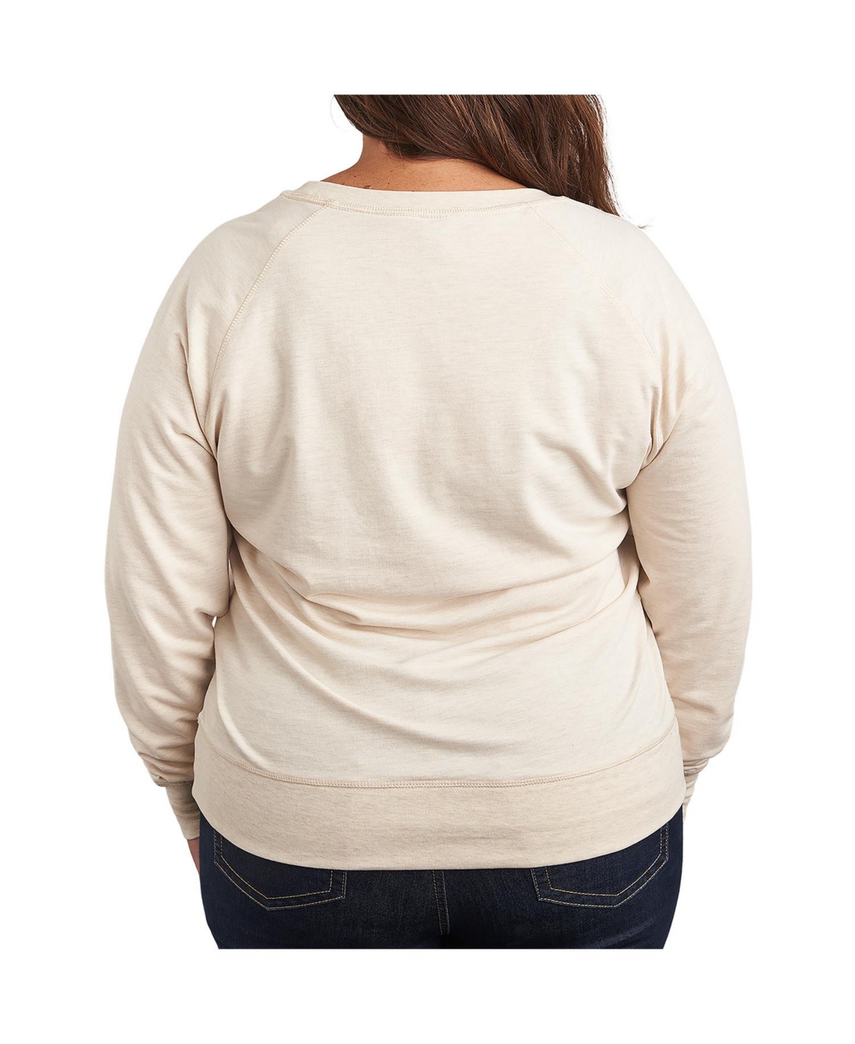 Hybrid Apparel Plus Size Peanuts Sledding Graphic Pullover T-shirt In Beige,khaki