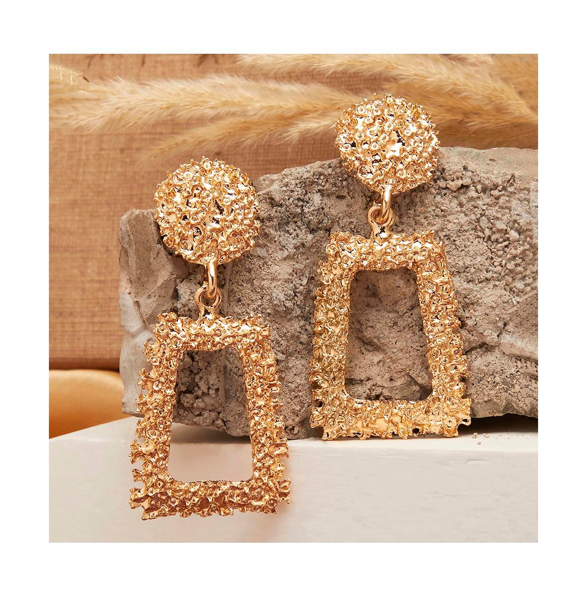 Sohi Women's Corroded Drop Earrings