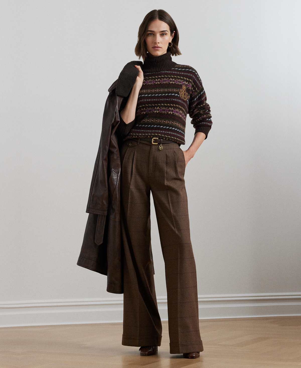Lauren Ralph Lauren Women's Fair Isle Wool-Blend Turtleneck Sweater