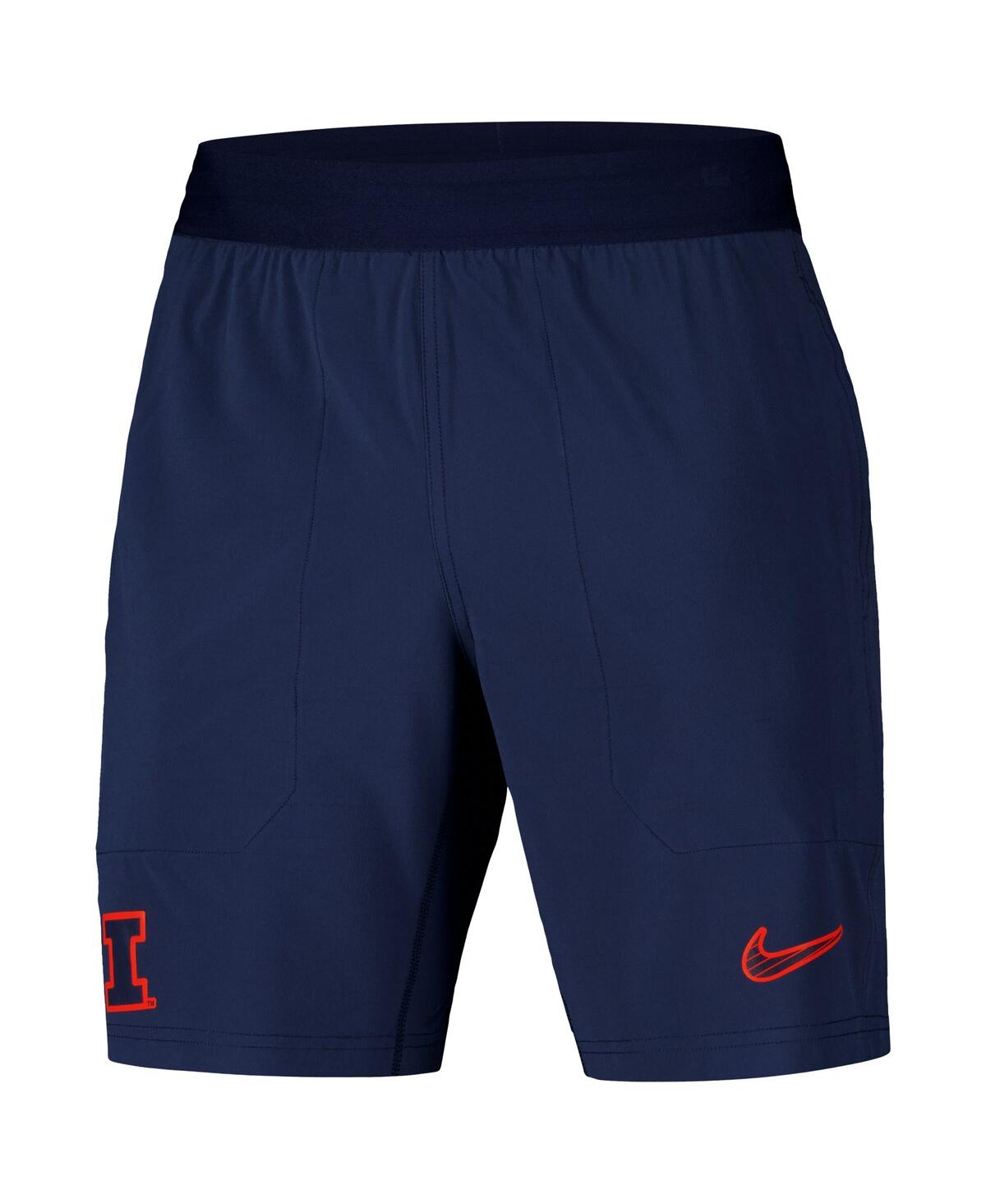 Nike Men'sIllinois Fighting Illini 2024/25 Sideline Performance Woven Shorts - Navy, Orange