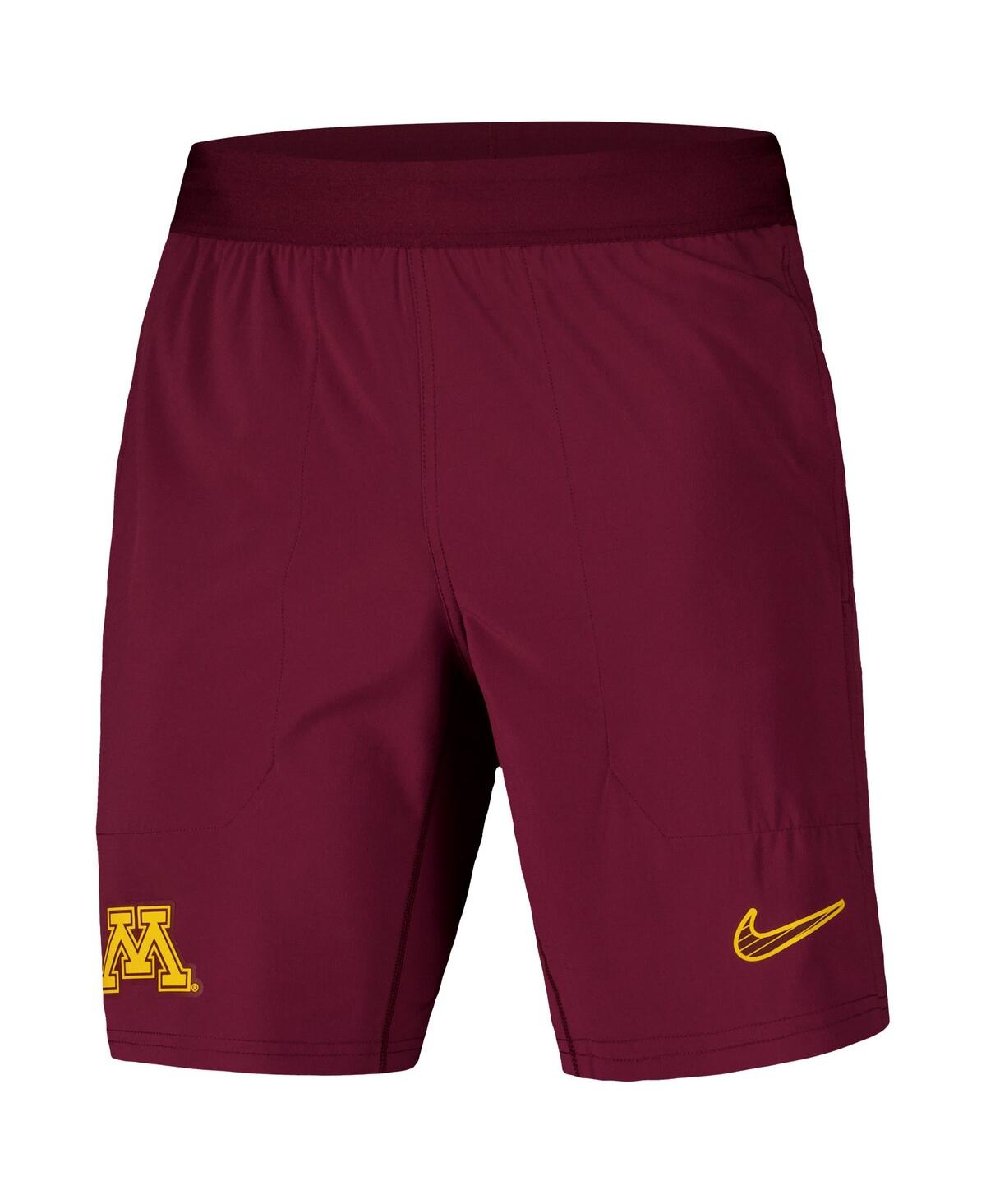 Nike Men'sMinnesota Golden Gophers 2024/25 Sideline Performance Woven Shorts - Maroon, Gold