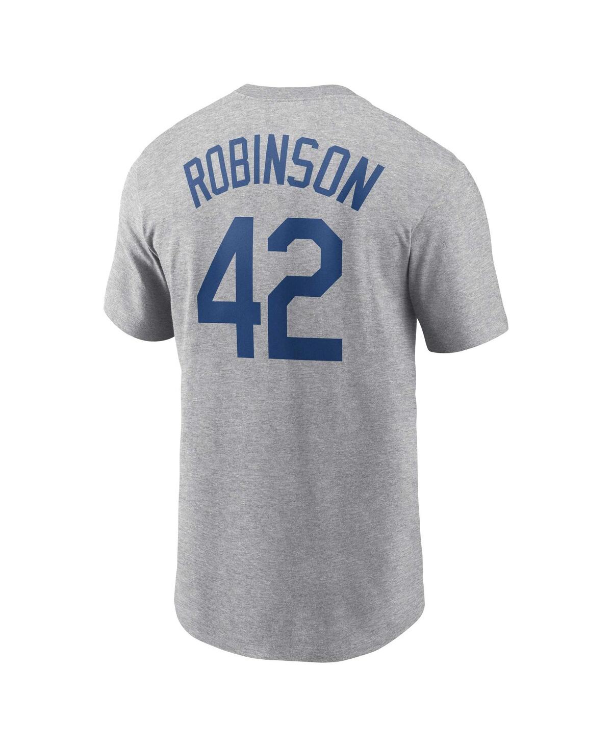 Nike Men's Jackie RobinsonBrooklyn Dodgers Cooperstown Collection Fuse Name Number T-Shirt - Heather Gray