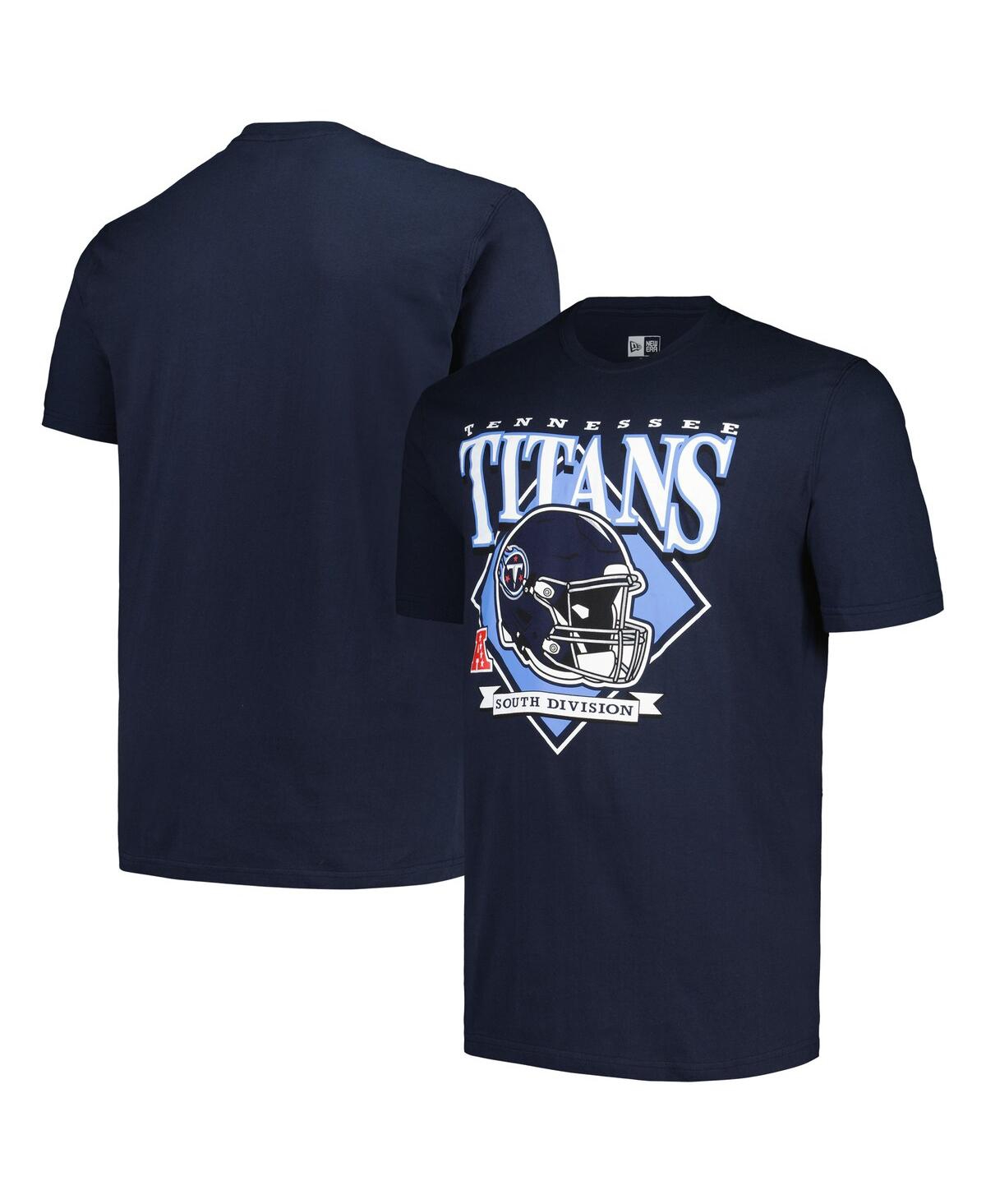 New Era Men's Navy Tennessee Titans Big Tall Helmet T-shirt